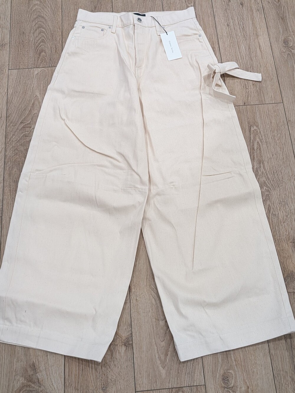 $600 Mens SIMONE ROCHA Wide Leg Trousers Pants Ecru Medium